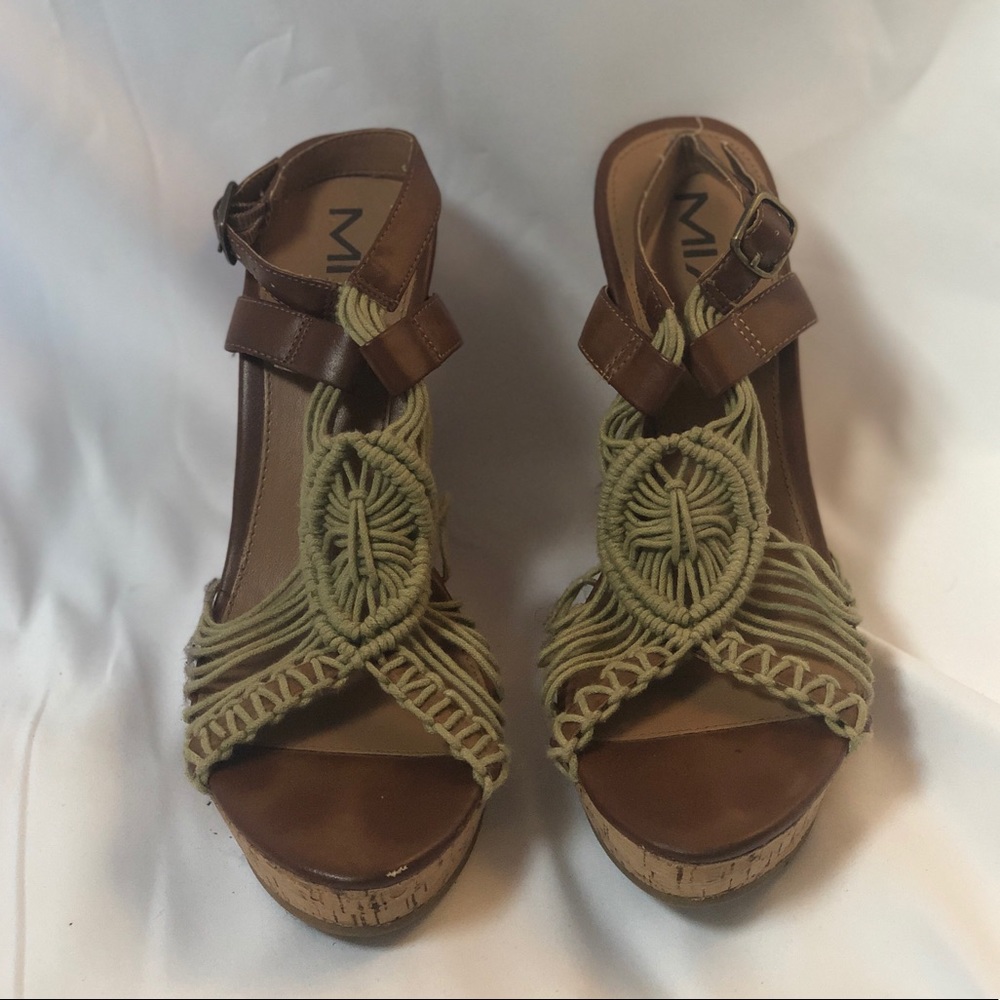 MIA Brown/Tan Wedge Heels